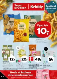 Kvickly tilbudsavis uge 38 Side 1: Änglamark økologiske bananer €20,00, Xtra! hel kylling eller Rose hakket kylling €49,00