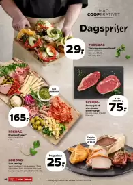 SuperBrugsen tilbudsavis uge 38 Side 16: Fredag Fredagsbøf entrecote eller ribeye €75,00, Fredag Fredagstapas €165,00