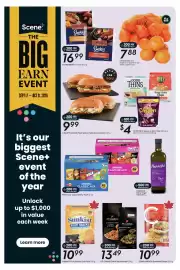 Sobeys flyer week 38 Page 17: Christie crispsers or ritz chips or good thins crackers €4,00, Schneiders Smokies €16,99