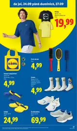Catalog Lidl săptămâna 39 Pagină 77: Saboți €24,99, Șosete €4,99