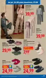 Catalog Lidl săptămâna 39 Pagină 83: ESMARA / ESMARA MEN Saboti căptușiți, damă / bărbați €29,99, Esmara Pijama damă €39,99