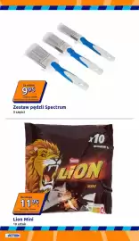 Action gazetka tydzień 38 Strona 13: Zestaw pędzli Spectrum, 3 części €9,95, Lion Mini, 10 sztuk €11,95