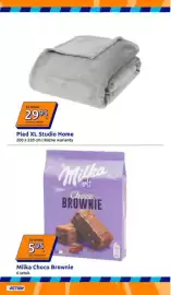 Action gazetka tydzień 38 Strona 17: Pled XL Studio Home €29,95, Milka Choco Brownie €5,95
