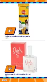 Action folder week 38 Pagina 10: Revlon eau de toilette Charlie red €3,95, Pedigree hondensnack Dentastix €0,89