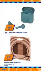 Action folder week 38 Pagina 27: Max & More driekleurige contourpoeder €1,75, Solix draadloze oordopjes SL-300 €4,99