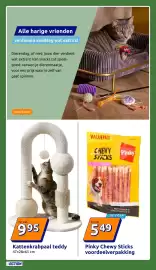 Action folder week 38 Pagina 28: Kattenkrabpaal teddy €9,95, Pinky chewy sticks €5,49