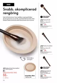 Oriflame reklamblad Sida 106: Radiant Sculpt & Blend Duo Brush €99,00, Makeup Brush Cleansing Bowl €55,00