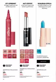 Oriflame reklamblad Sida 98: The One jelly lip oil €149,00, The One Colour Unlimited Matte Lipstick €99,00
