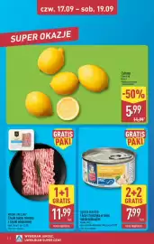 ALDI gazetka Strona 2: MIESNE SPECJAŁY Chude mięso mielone z szynki wieprzowej €11,99
