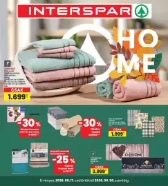 Interspar akciós újság Oldal 1: Öszi asztalterítő €1.999,00, Lepedő