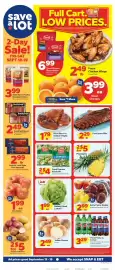 Save a Lot weekly ad week 38 Page 1: Pork Spare Ribs €2,29, Extra Fancy Apples €2,99
