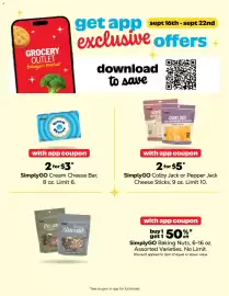Grocery Outlet weekly ad week 38 Page 6: SimplyGO Colby Jack or Pepper Jack Cheese Sticks €5,00, SimplyGO Baking Nuts
