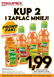 Kupiec gazetka tydzień 38 Strona 4: Sok Kubuś warzywno-owocowy jabłko €1,99