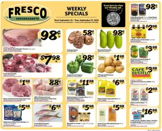 Fresco y Más weekly ad week 38 Page 1: Blue Bell Ice Cream €5,98, Bucanero Malt Drinks €2,98
