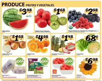 Fresco y Más weekly ad week 38 Page 2: Organic Blueberries, Blackberries or Raspberries €2,98, Watermelons €3,98