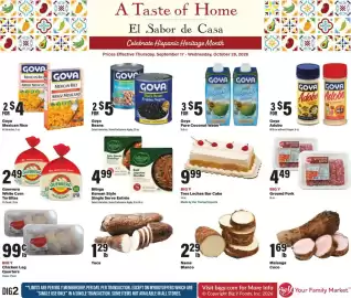 Big Y flyer Page 1: Goya Beans €5,00, Goya pure coconut water €5,00
