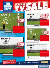 The Good Guys catalogue week 38 Page 7: Sony 65" BRAVIA 7 II True RGB 4K Al Google TV with Gemini 2026