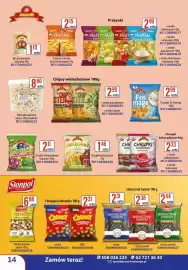 AT gazetka Strona 14: Chrupiąca kukurydza Cornsy €2,31, Chipsy wielozbożowe Mr. Chipster €2,99