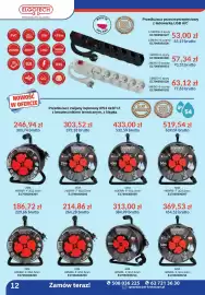 AT gazetka Strona 12: Egotech Kabel 3G1,5mm €369,53, Rozetka H05RR-F 3G2,5mm €246,94