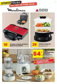 Catalogue Stokomani page 4: SEB Cuisseur vapeur €29,98, MOULINEX ROBOT MULTIFONCTIONS DOUBLE FORCE €64,89