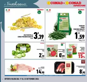 Volantino Conad Superstore settimana 38 Pagina 6: Fagiolini Conad Percorso Qualità €1,59, Insalata classica Conad €0,99