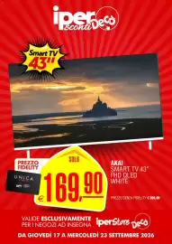 Volantino Deco Iperstore settimana 38 Pagina 11: Akai Smart TV 43" FHD QLED White €169,90
