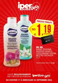 Volantino Deco Iperstore settimana 38 Pagina 9: Mil Mil Bagno Schiuma Muschio Bianco-Cocco/Bagno Crema Neutro Orchidea €1,19