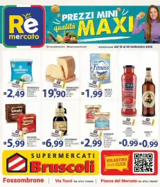 Volantino Supermercati Bruscoli Pagina 1: Granarolo Mozzarella €2,49, Parmigiano Reggiano DOP €19,90