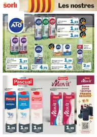 Catálogo Sorli Página 30: Pascual Llet Movit semi o desnatada €1,39, Ato nata per muntar €4,75