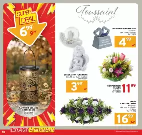 Catalogue Trafic page 10: GERBE CHRYSANTHEME €16,99, COMPOSITION FLEURS €11,99