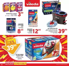 Catalogue Trafic page 14: Punch Eponge multi-usages €3,99, VILEDA H2PRO SPIN MOP €39,99