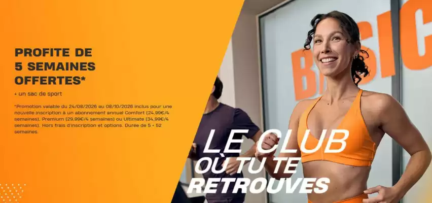 Basic-Fit (valable jusqu'au 8-10)