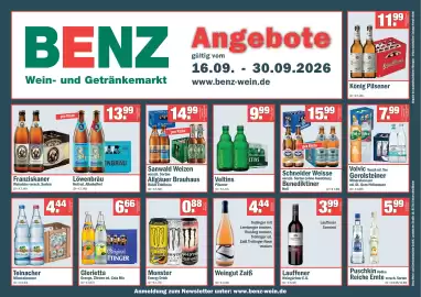 Benz Getränke Prospekt Seite 1