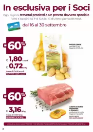 Volantino In Coop Pagina 2: Arista di suino disossata a trancio €3,16, Patate gialle Toscana €1,80