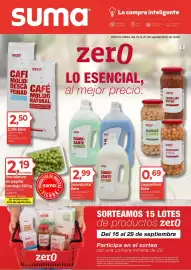 Folleto Suma Supermercados Página 1: Café Zero café molido natural o descafeinado €2,50, Suavizante Zero €2,99
