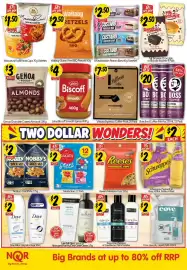 NQR catalogue Page 2: Genoa Chocolate Coated Almonds €3,00, Maccaruni Fusilli Pasta Cups Varieties €1,50