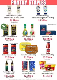Farmer Jack's catalogue Page 17: Praise Dressings €2,80, Marco Polo Sardines €1,99