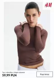 H&M gazetka tydzień 38 Strona 8: Top z mikrofibry z długim rękawem H & M €59,99