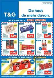 T&G Flugblatt Seite 1: Aperol Aperitivo €13,49, Almdudler €16,99
