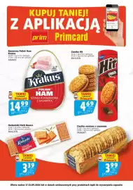 Prim Market gazetka tydzień 38 Strona 1: Konserwa Polish Ham Krakus €14,99, Herbatniki Petit Beurre €3,39