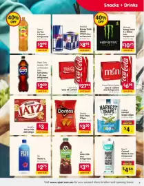 Spar catalogue week 38 Page 7: Calbee Harvest Snaps €4,00, Coca-Cola or Sprite €6,95
