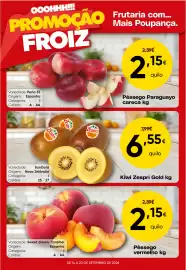 Folheto Froiz semana 38 Página 1: Kiwi Zespri Gold kg €6,55, Pêssego vermelho €2,15