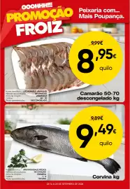 Folheto Froiz semana 38 Página 2: Corvina kg €9,49, Camarão froiz €8,95