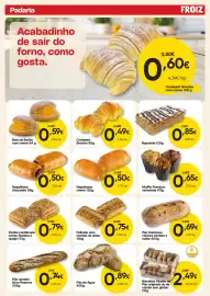 Folheto Froiz Página 6: Folhado com recheio de pizza €0,75, Napolitana chocolate €0,50