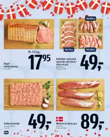 Føtex tilbudsavis uge 38 Side 10: Mørbrad af dansk gris €89,00, Røget hamburgerryg €17,95