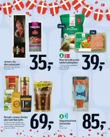 Føtex tilbudsavis uge 38 Side 11: Skagenfood fersk laksestykke €85,00, Nescafé, Lavazza, Gevalia eller Café Noir kaffe €69,00