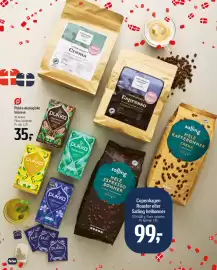 Føtex tilbudsavis uge 38 Side 49: Copenhagen Roaster eller Salling helbønner €99,00, Pukka økologiske tebreve €35,00