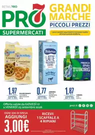 Volantino PRO7 Supermercati Pagina 1: Mulino Bianco crostatine albicocca/cacao €1,97, Tuborg birra €1,87