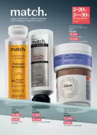 Folheto O Boticário Página 37: Shampoo nutrição profunda match €9,09, Match science condicionador pré e pós química €10,49