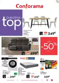 Folheto Conforama Página 1: Sofá relax elétrico 3 lugares microfibra esprit €699,00, Lg tv 55 €339,00